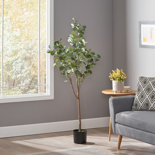Everly Faux Eucalyptus Tree – 59” Tall