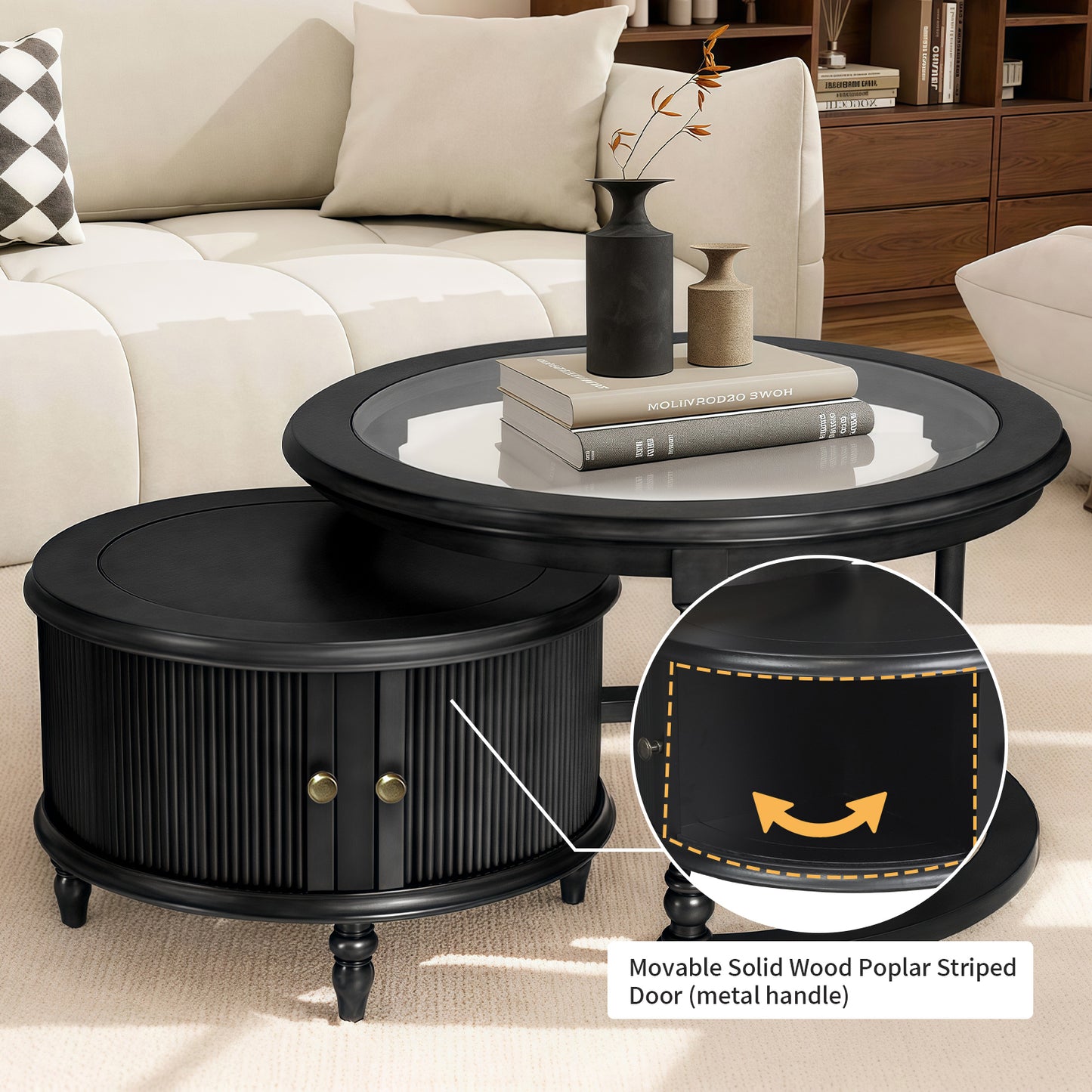 Black Nesting Tables with Black Legs - detail view 4