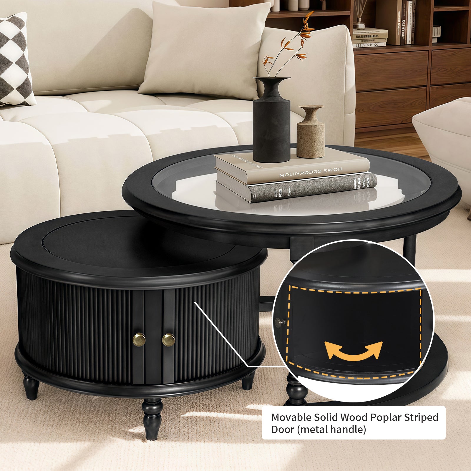 Black Nesting Tables with Black Legs - detail view 4