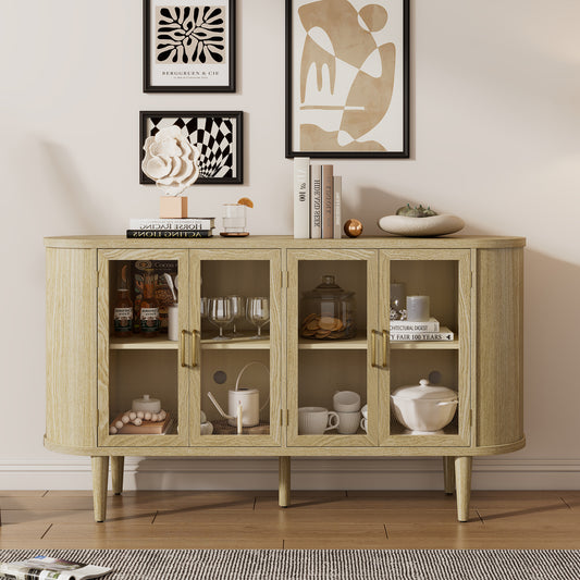 TREXM Farmhouse Sideboard Cabinet with Storage - Natural - primary color shot