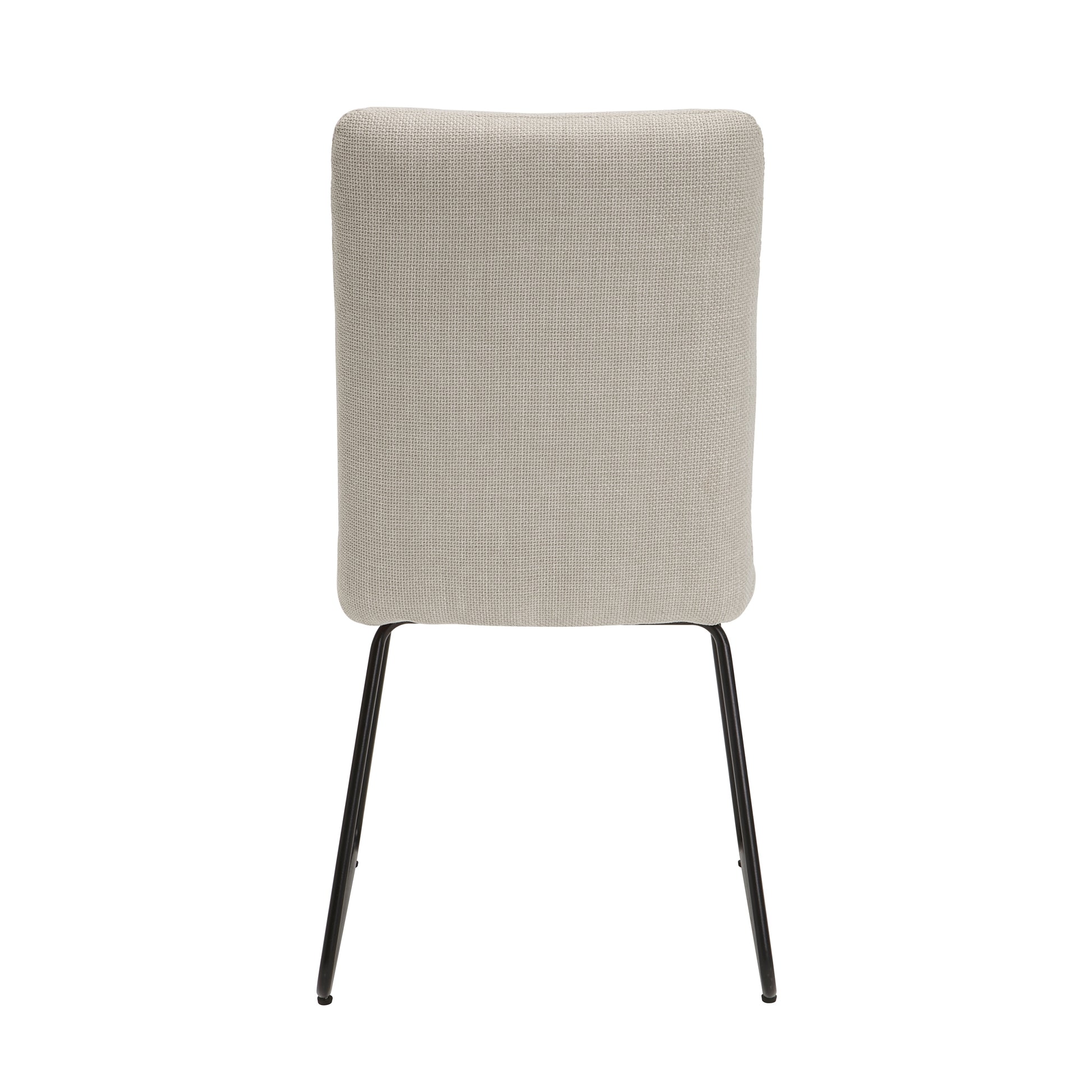 Olivia Modern Side Chairs with Black Metal Legs. Set of 2 Beige