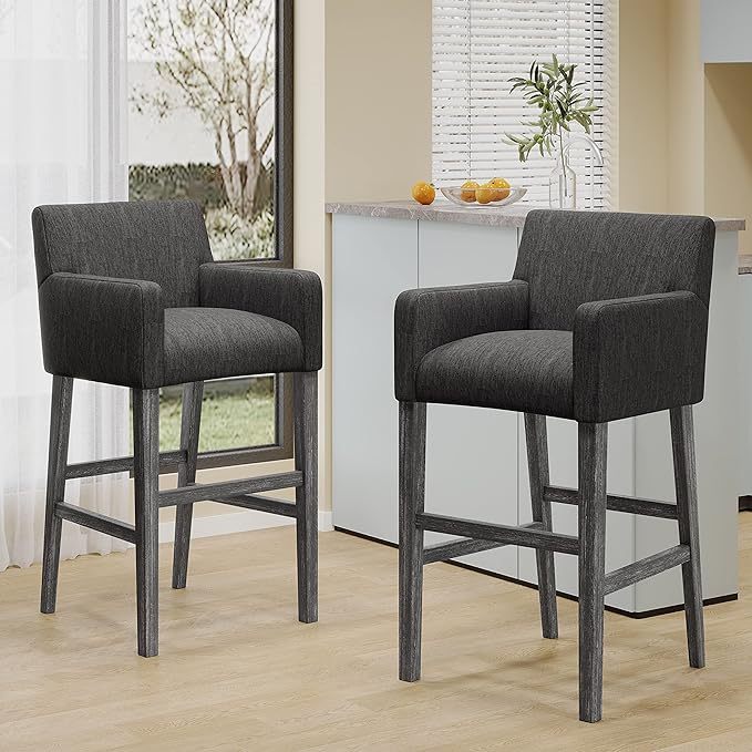 Galatea Modern 30.5 inch Bar Stools - Charcoal Gray/Gray