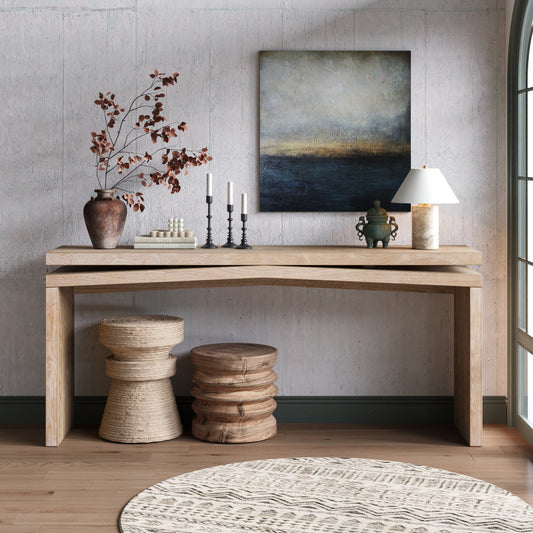 Rustic Solid Wood Console Table with Sled Base