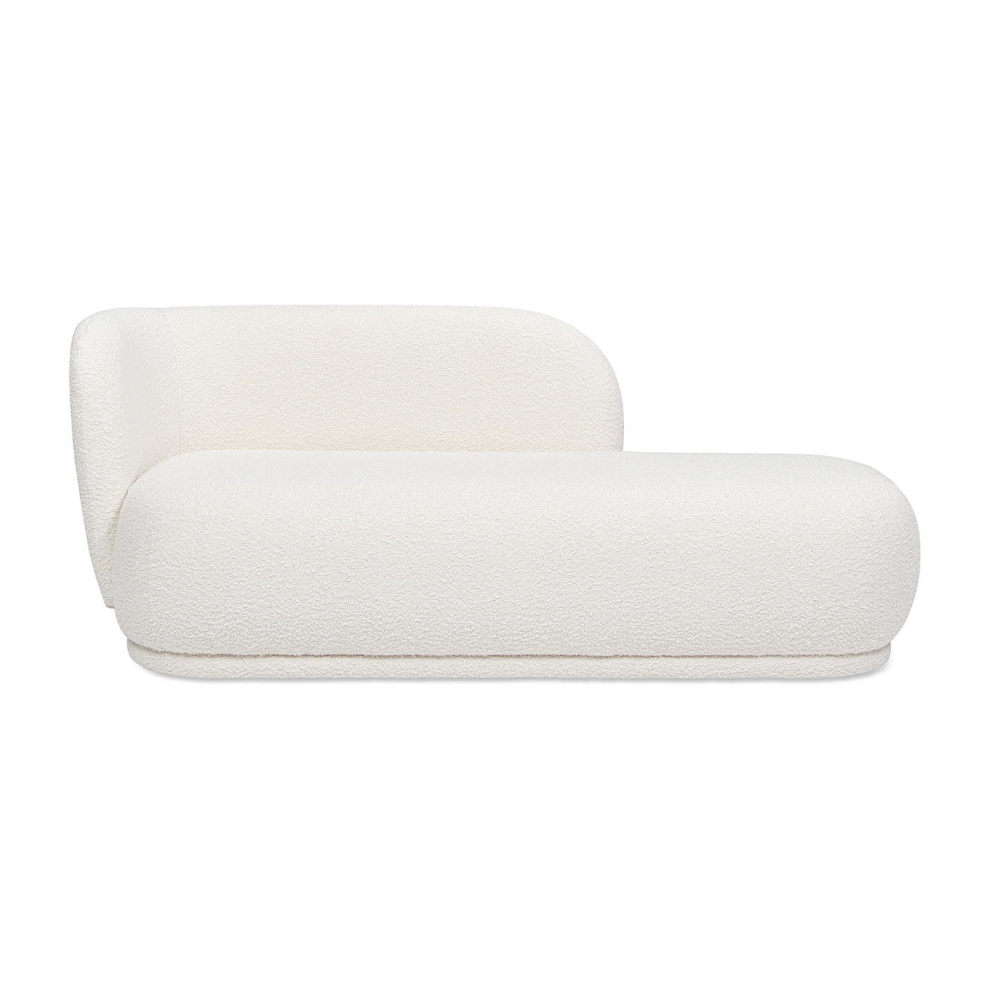 Aire 75' RAF Modern Rounded Chaise Lounge - White - detail view 2