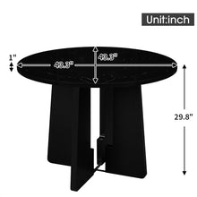Round Dining Table for 4, 43-Inch Faux Marble Top, Mid-Century Modern Round Dining Table for Cafes, Restaurants, Bars, Home Offices and Conference - detail view 5