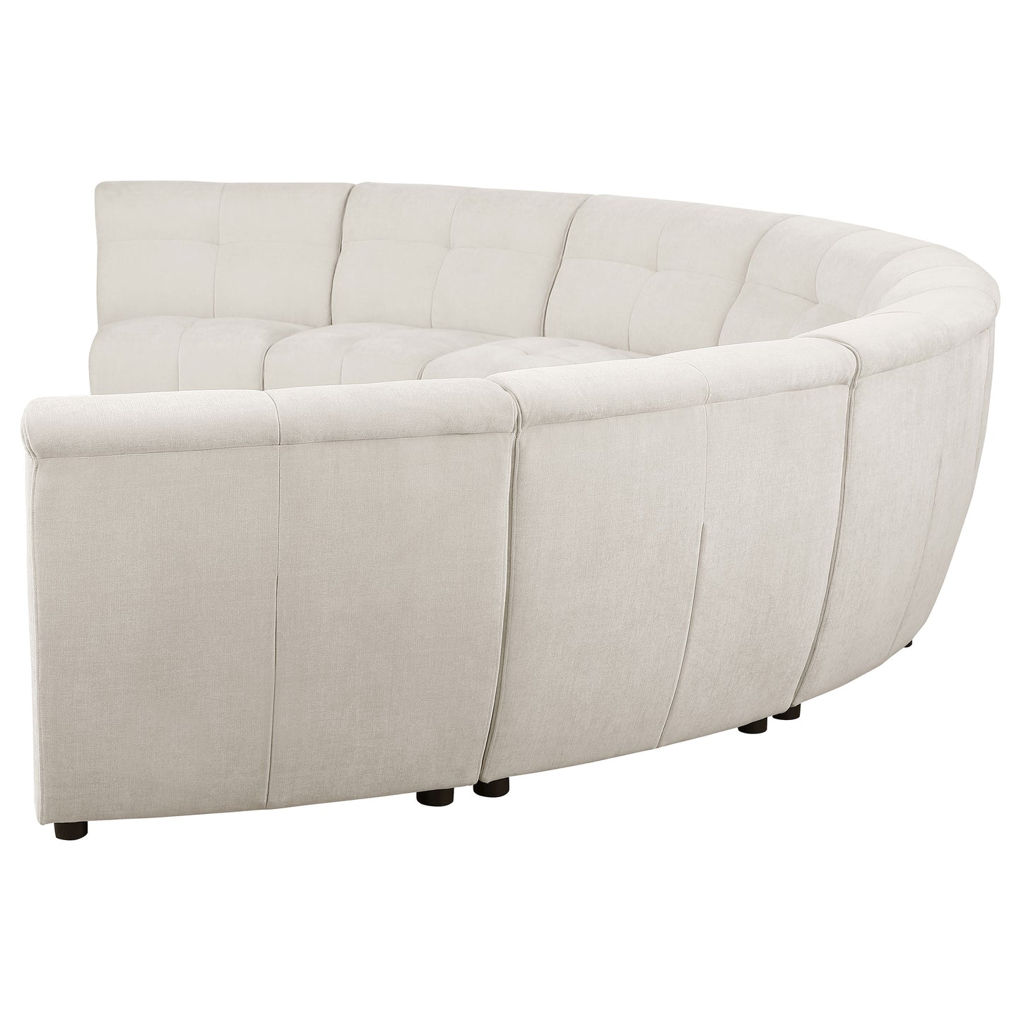 Charlotte 5-Piece Curved Modular Sectional Sofa Ivory