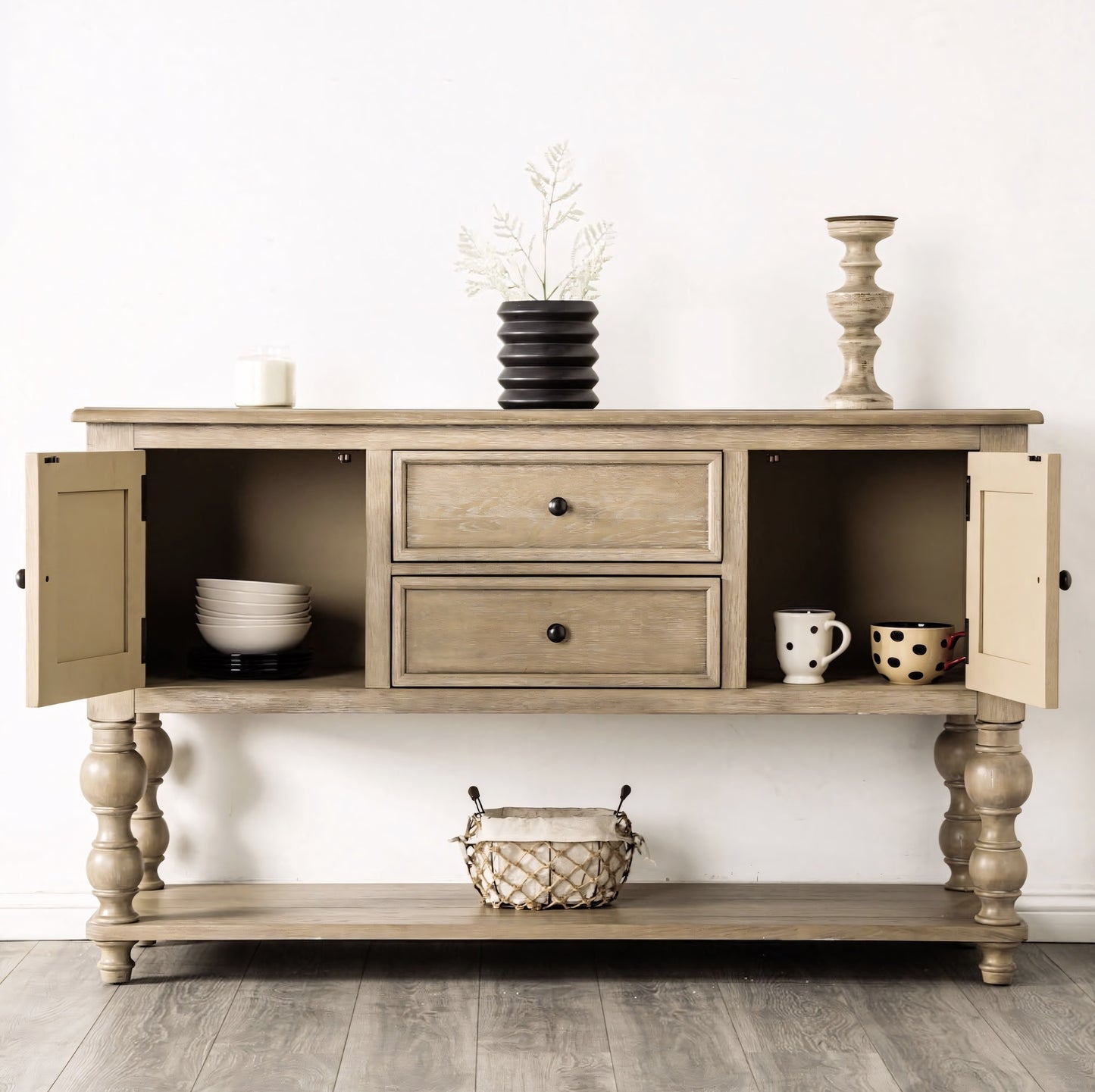 Chesapeake Collection Dining Server, Light White Wash