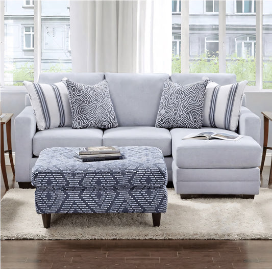 Chiswick Contemporary Sectional in Gray Performance Fabric