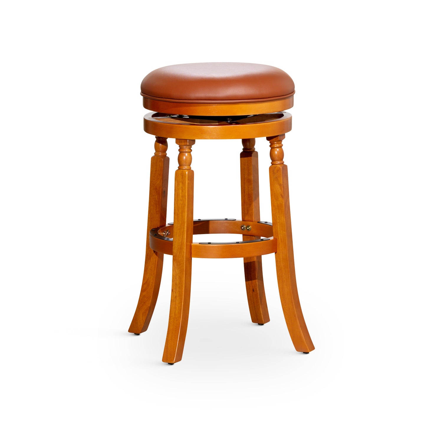 Palmer Lake 30" Bar Stool with Padded Leather Seat - Natural