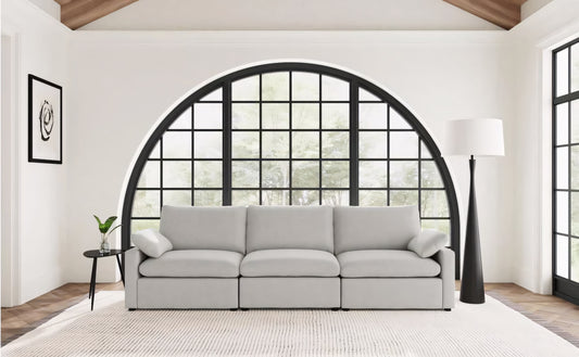 Collins Modern Feather Down Power Sofa, Grey