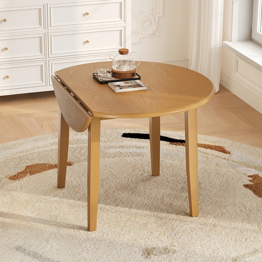 Extendable Round Dining Table for 2–4 People, Folding Wood Dining Table with Adjustable Size, Space-Saving Design for Small Apartments and Dining Areas - primary color shot
