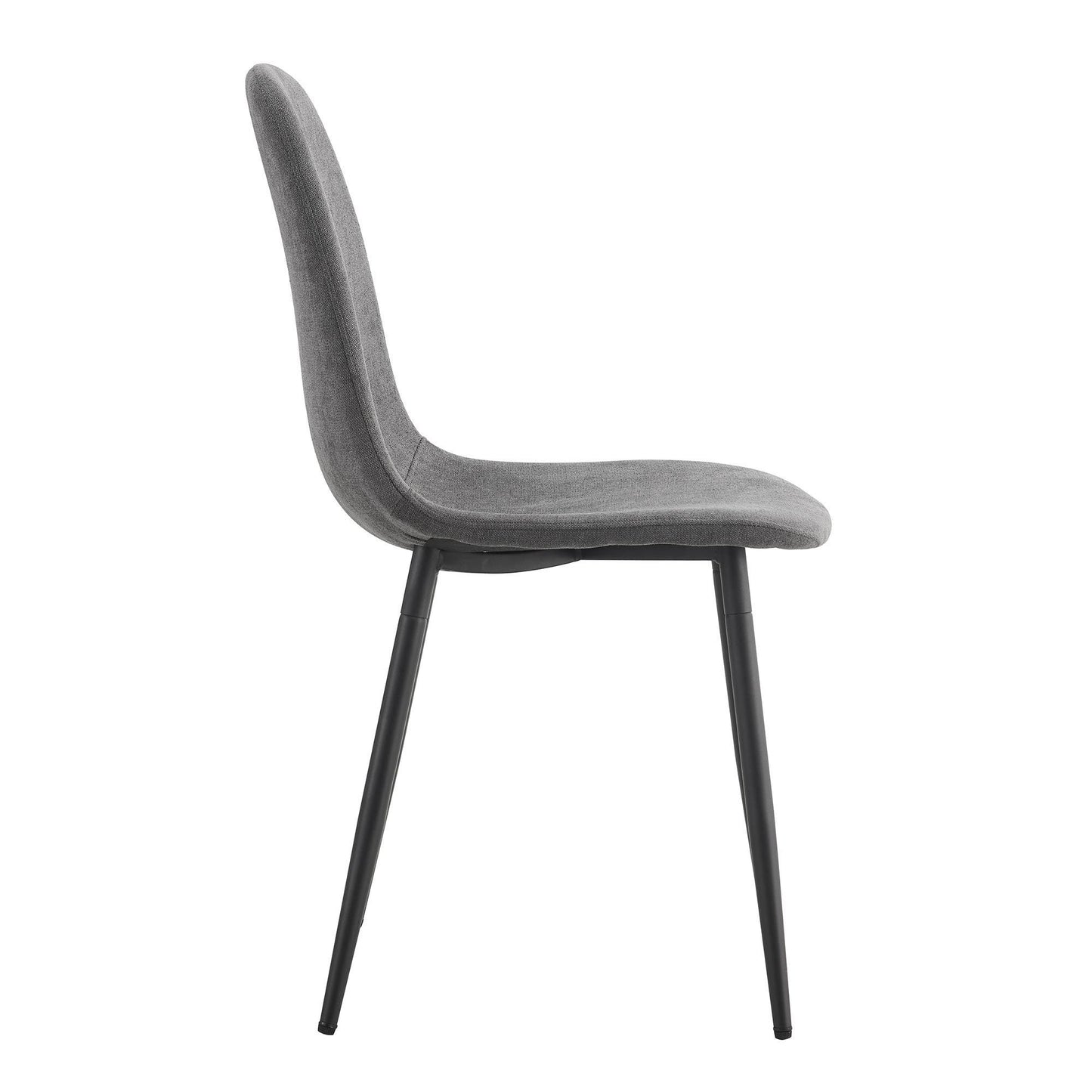 Lea Modern Minimalist Dining Side Chairs with Black Legs Set of 4