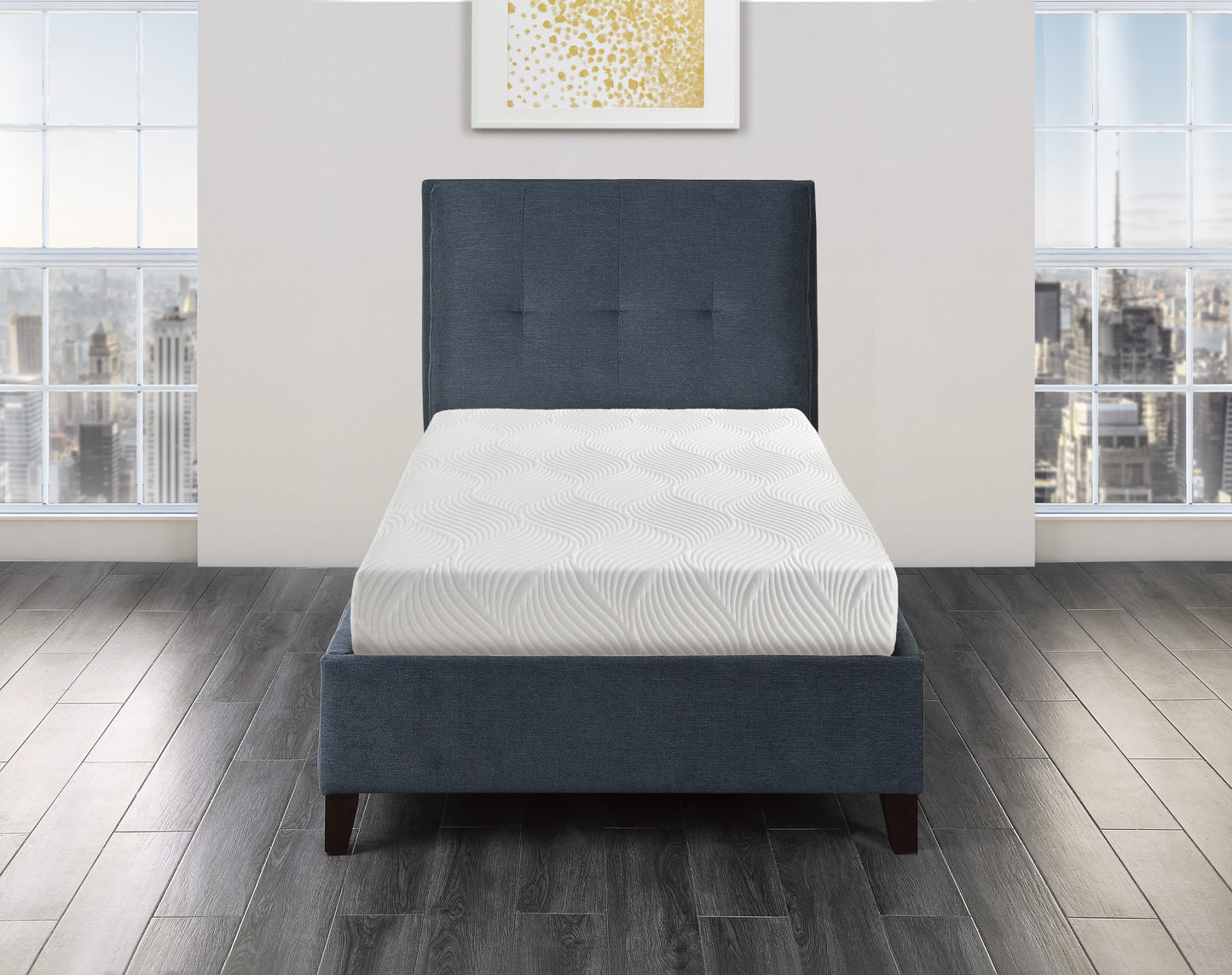 10-inch Twin Size Bed Mattress Gel-Infused Memory Foam Mattress, Firm, White, Mattress in a Box