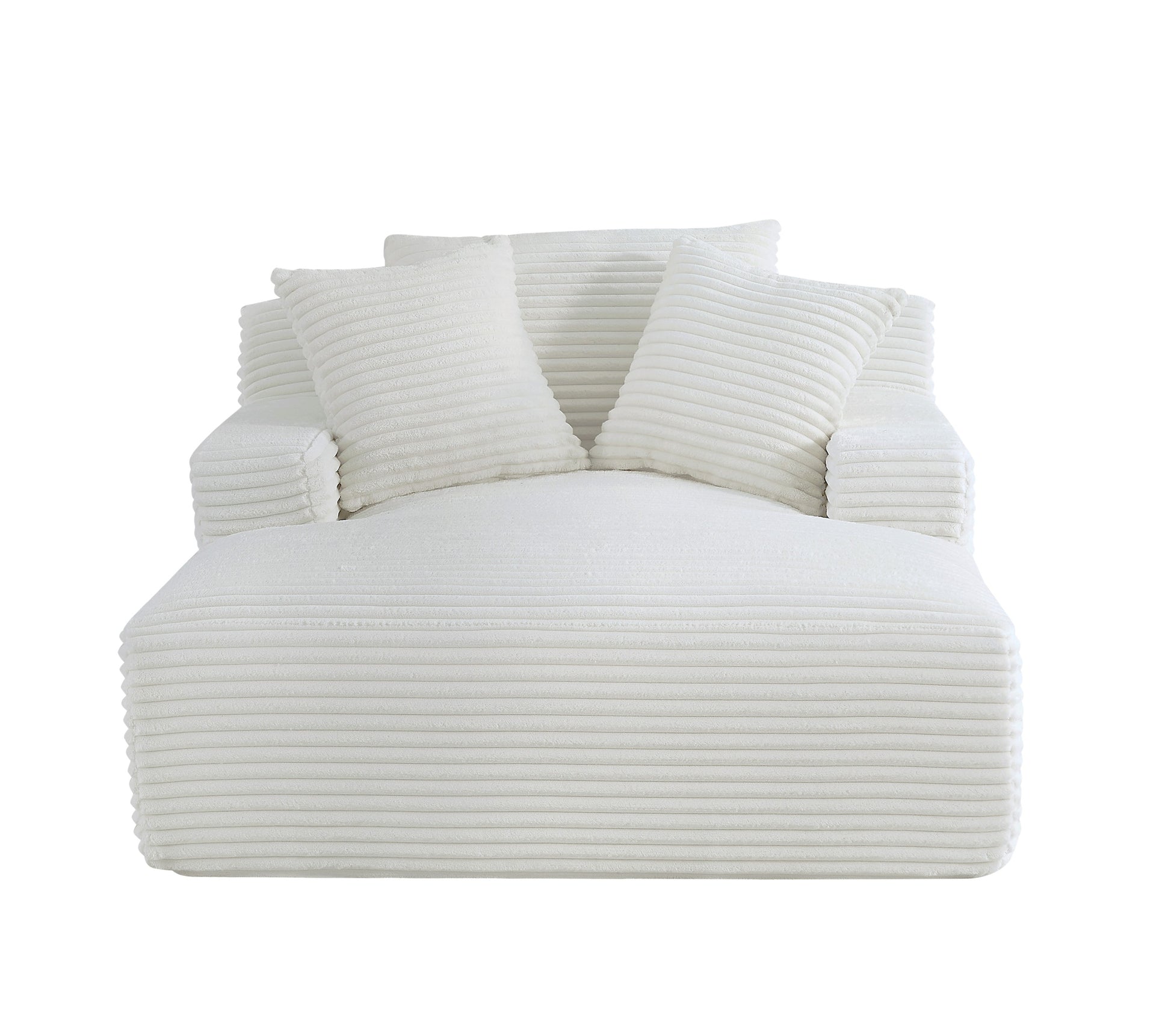 Cloudline Oversized Chaise Lounge Chair in Soft Corduroy - Ivory - detail view 6