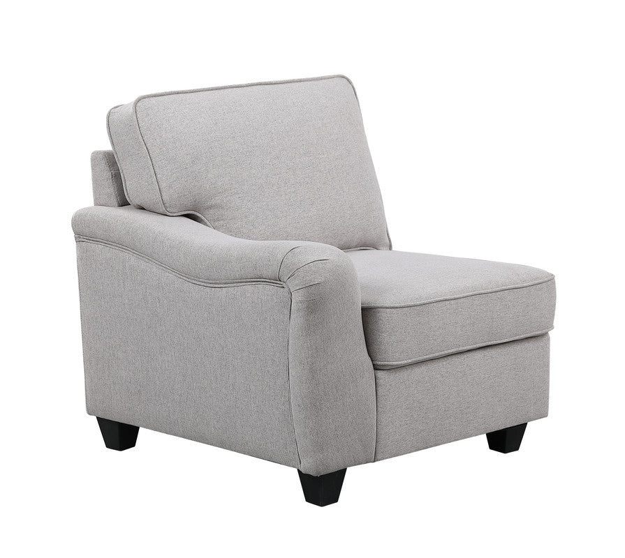 Leo 125' Light Gray Linen 8Pc Modular L-Shape Sectional Sofa and Ottoman - detail view 3