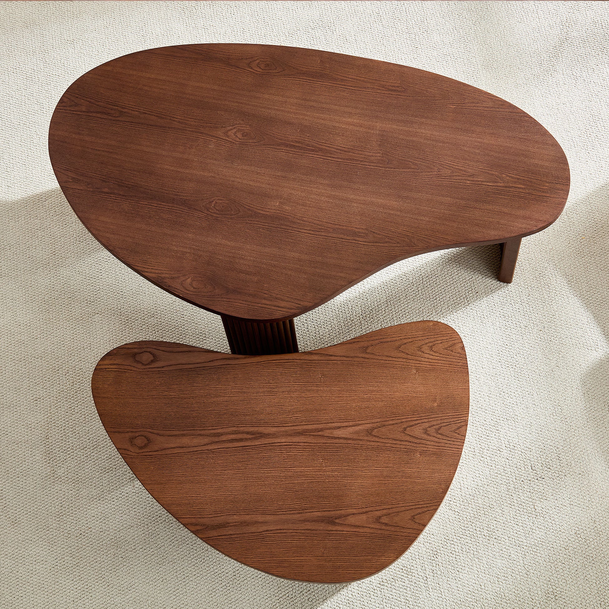 Walnut Nesting Tables with Wood Legs - detail view 7