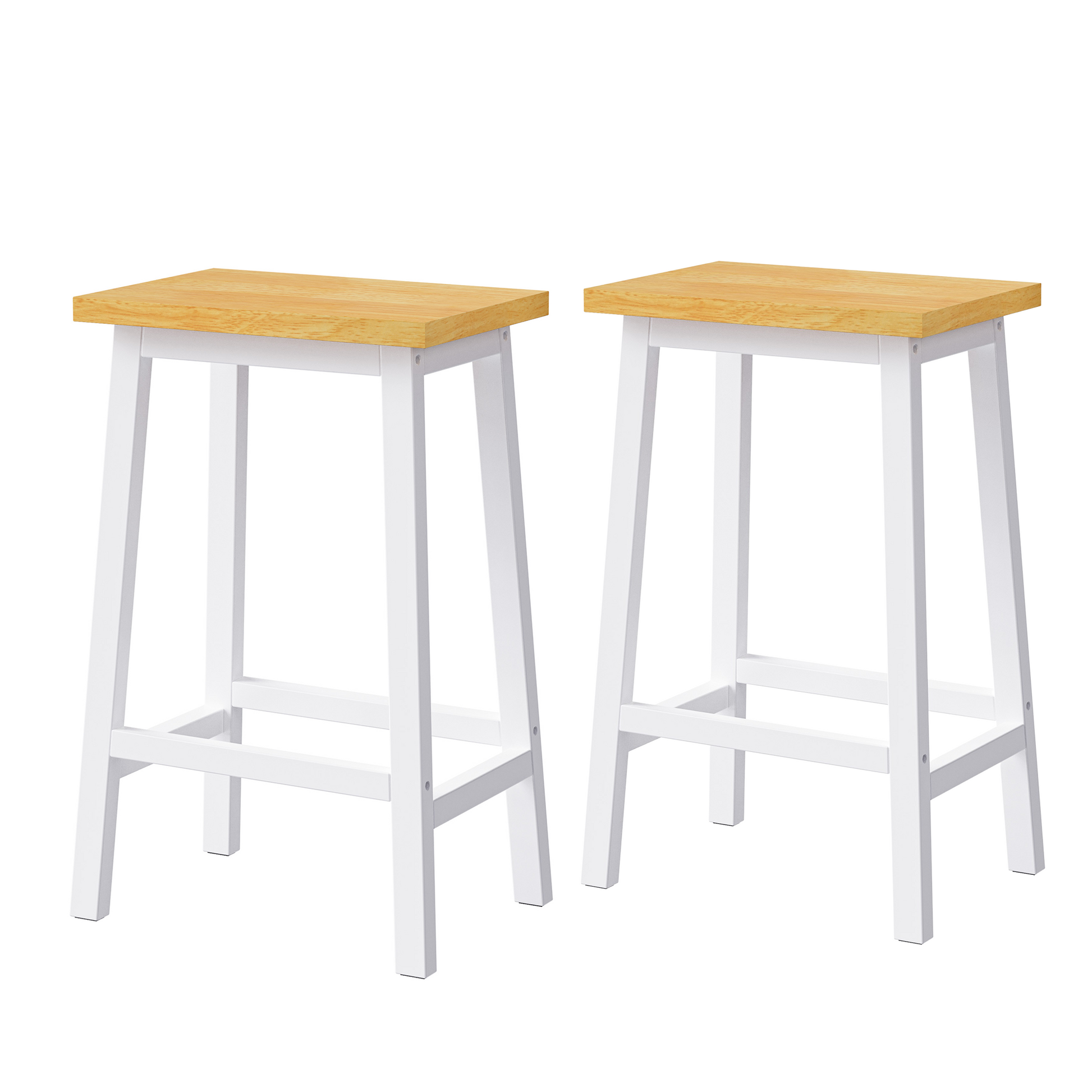 K&k Solid Wood Bar Stools (not Cheap Iron) - White - detail view 2