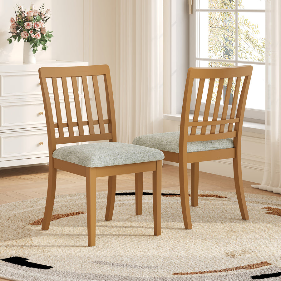 2-Piece Modern Scandinavian Dining Chairs - Light Brown - primary color shot