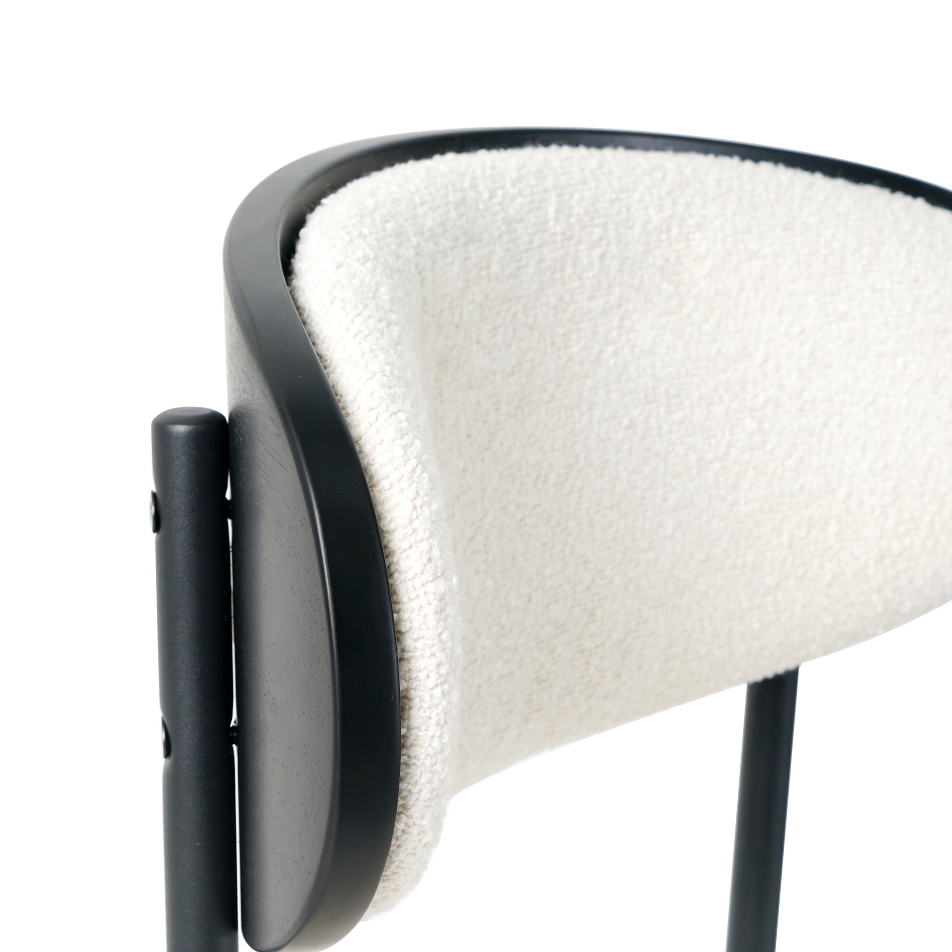 Cleo Modern Boucle Upholstered Side Chairs Set of 2 White & Black