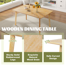 Retro Dining Table, Kitchen Room Table for 6, Minimalist Rectangular Dinette Table for Dining Room and Kitchen, Rubberwood Legs - detail view 3