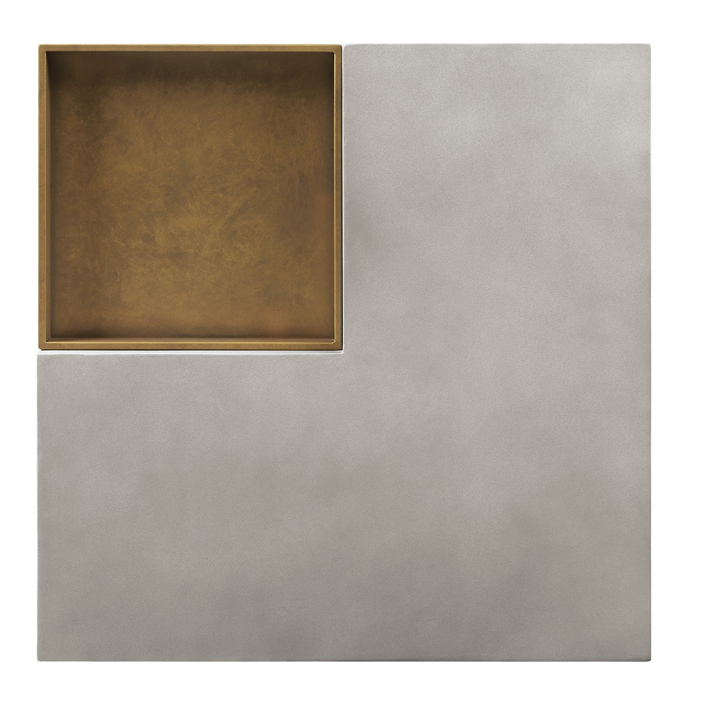 Weathered Grey Coffee Table with Square Top and Pedestal Base