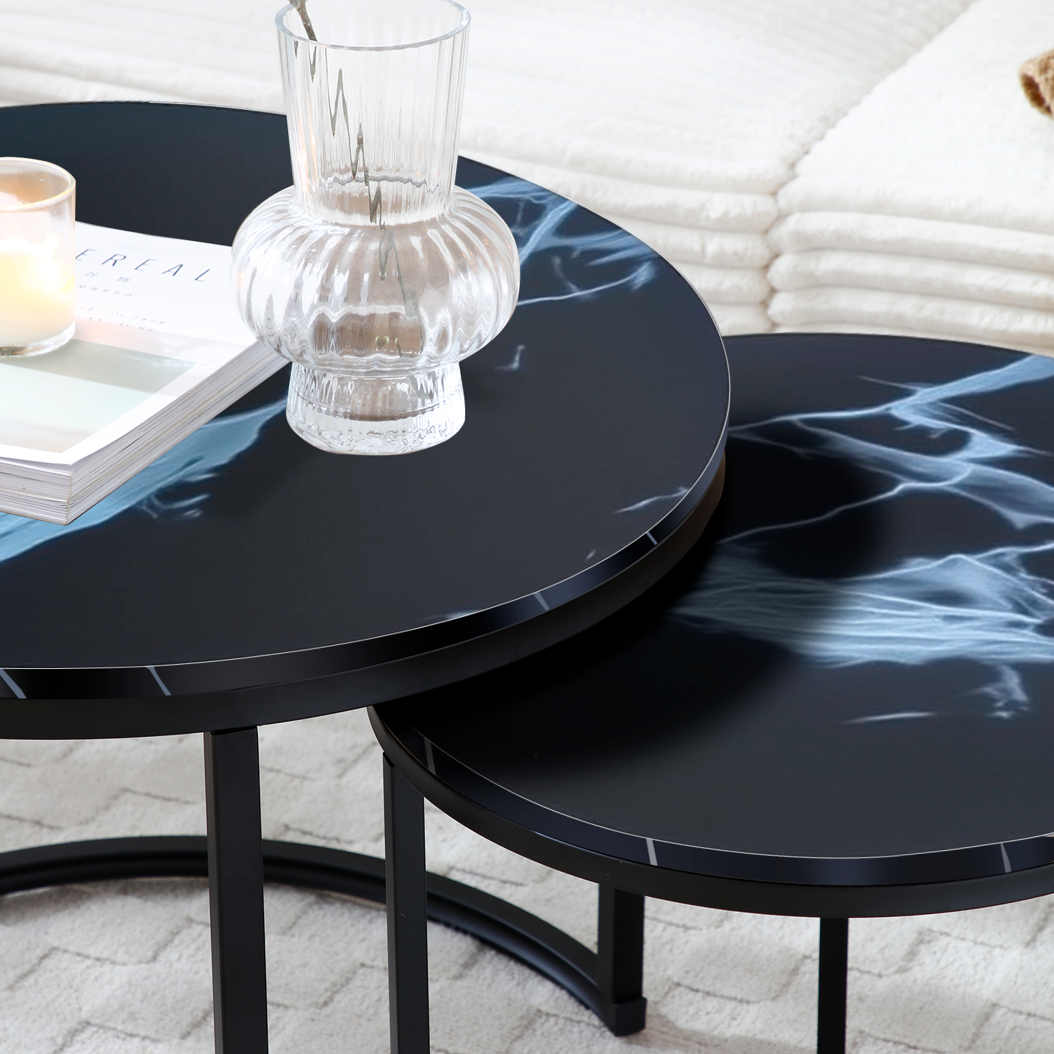 Black Nesting Tables with Black Legs - detail view 4
