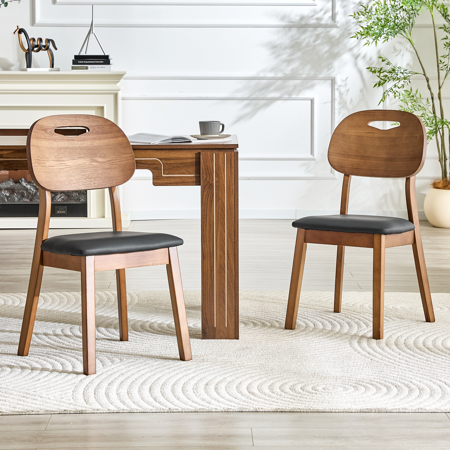Black Wood Dining Chairs with Black Legs (set of 2) - primary color shot