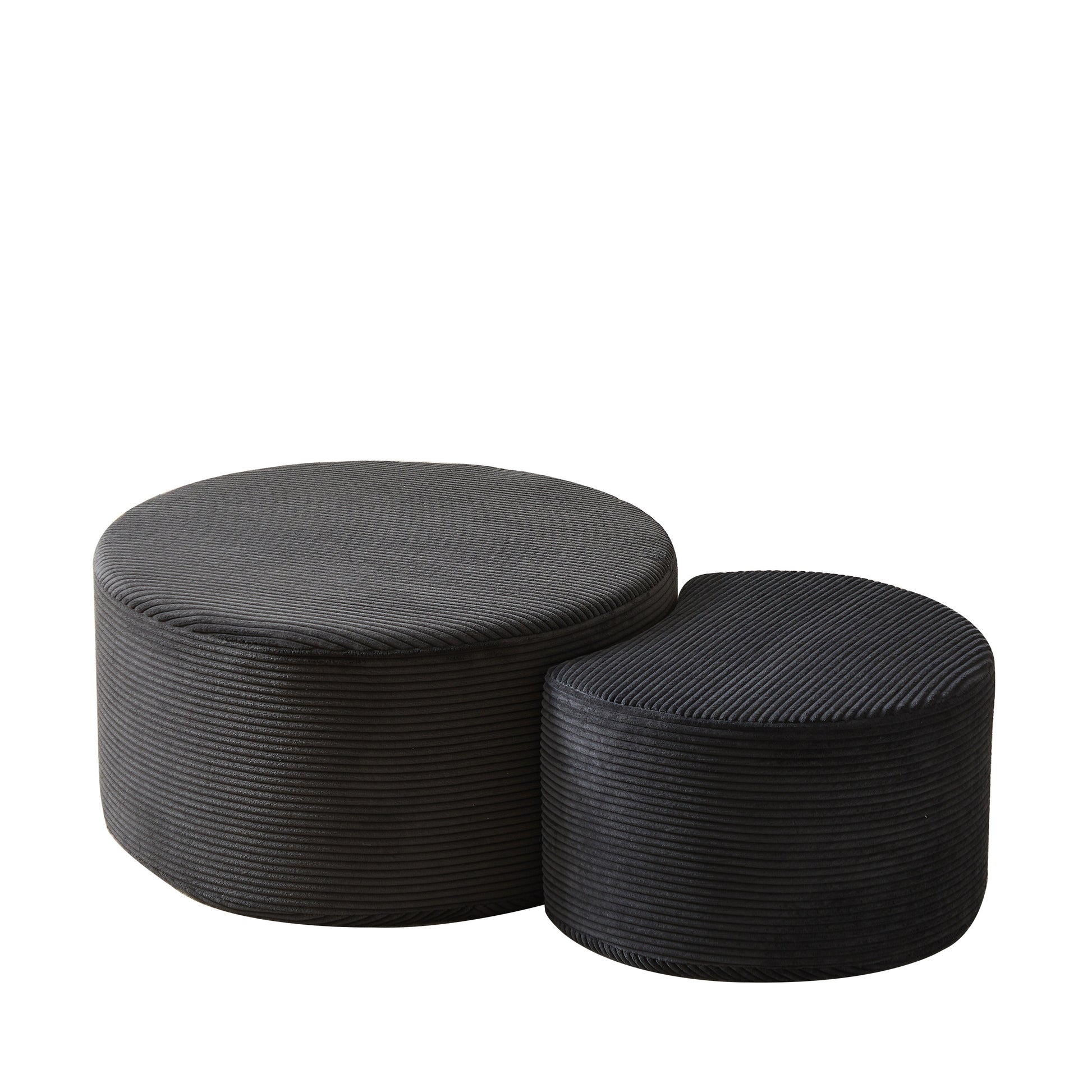 Black Corduroy Nesting Tables with Black Legs - detail view 8