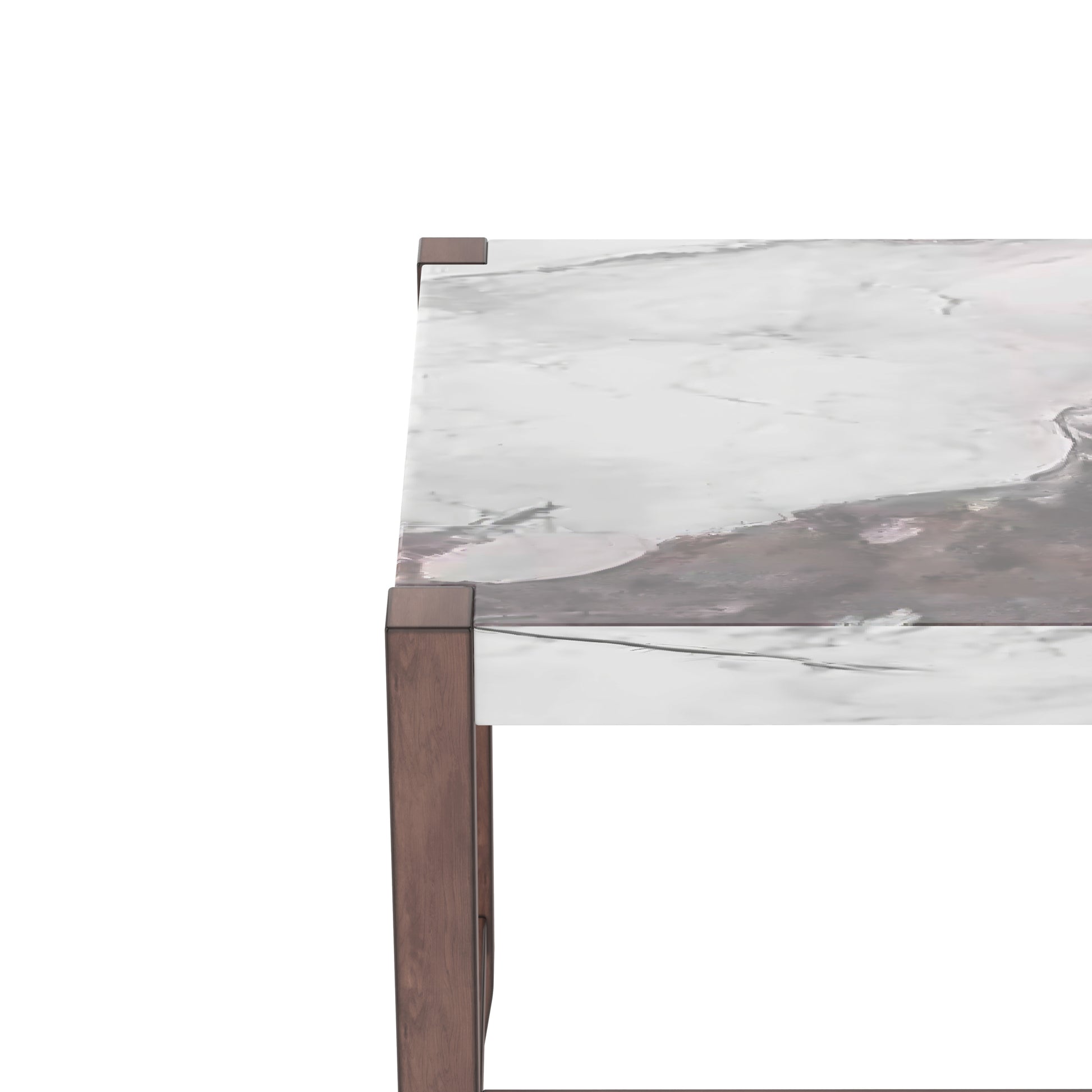 Counter Height Table, 47.5 Inch Faux Marble Finish Bar Dining Table, Modern Bar Tall Dining Table for Living Room - detail view 8