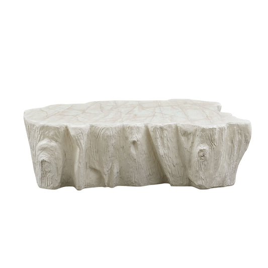 49" Unique Shape Coffee Table Sturdy Fiberglass Tea Table - Beige - primary color shot