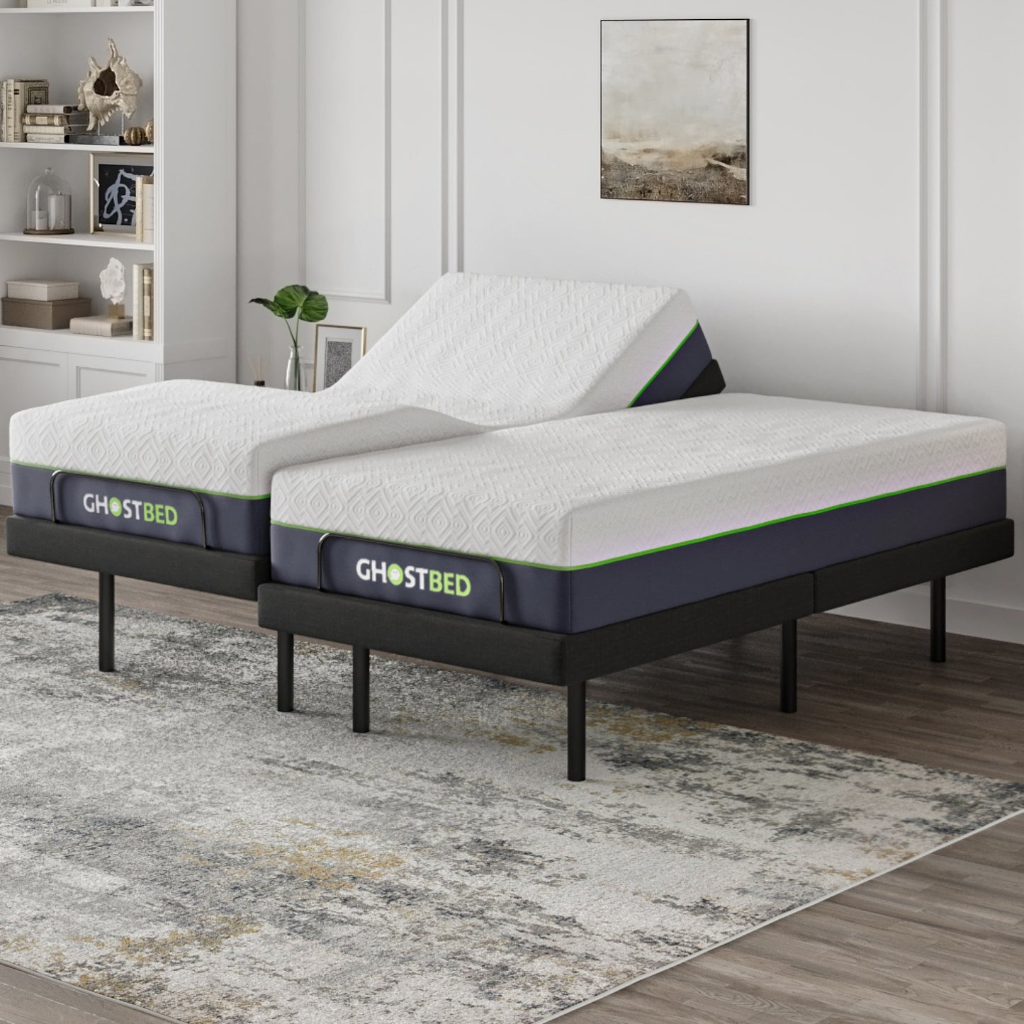 Ghostbed Adjustable Base Split King - Dark Gray Metal Frame with Personalized Comfort - detail view 4