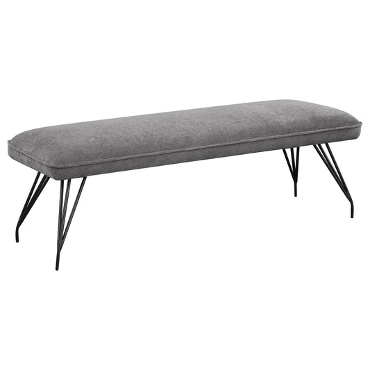 Upholstered Fabric Bench – Grey