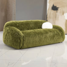 Darwen Contemporary Faux Fur Swivel Chair - White