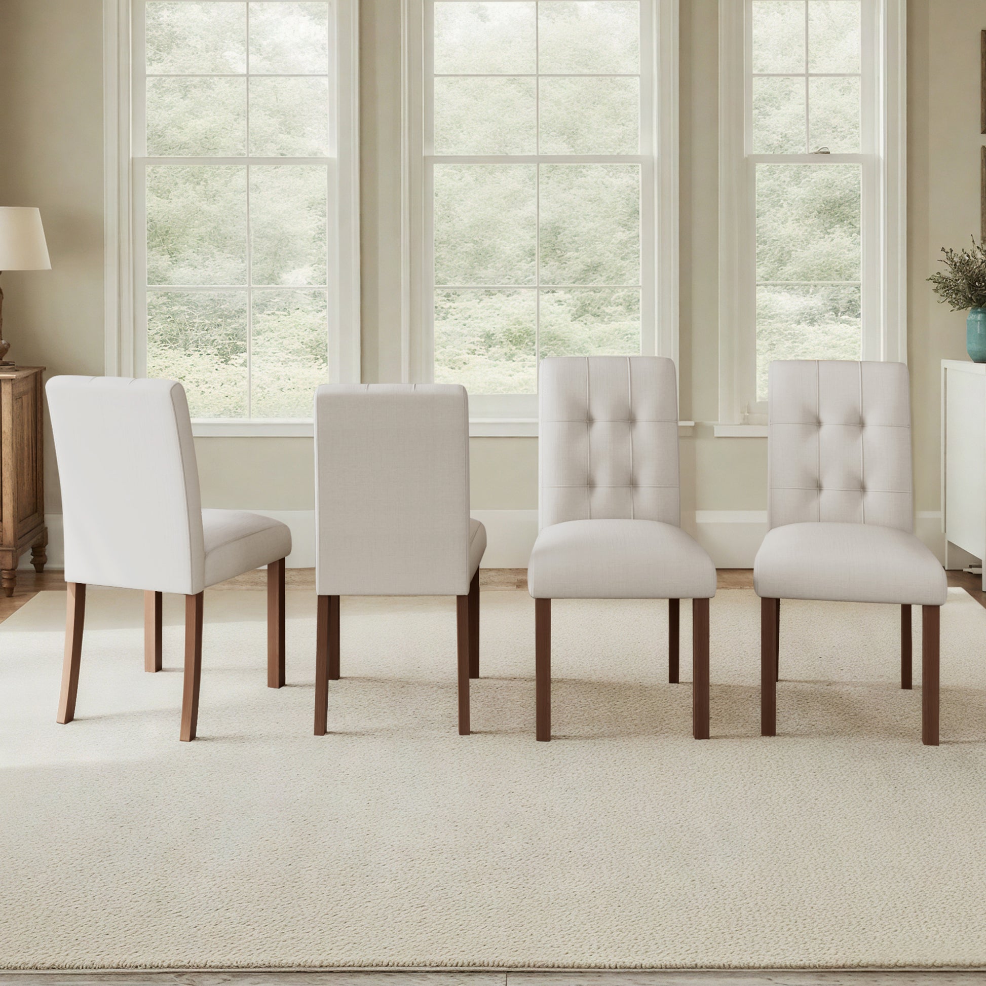 Wooden Dining Chairs Set of 4 - Walnut - primary color shot