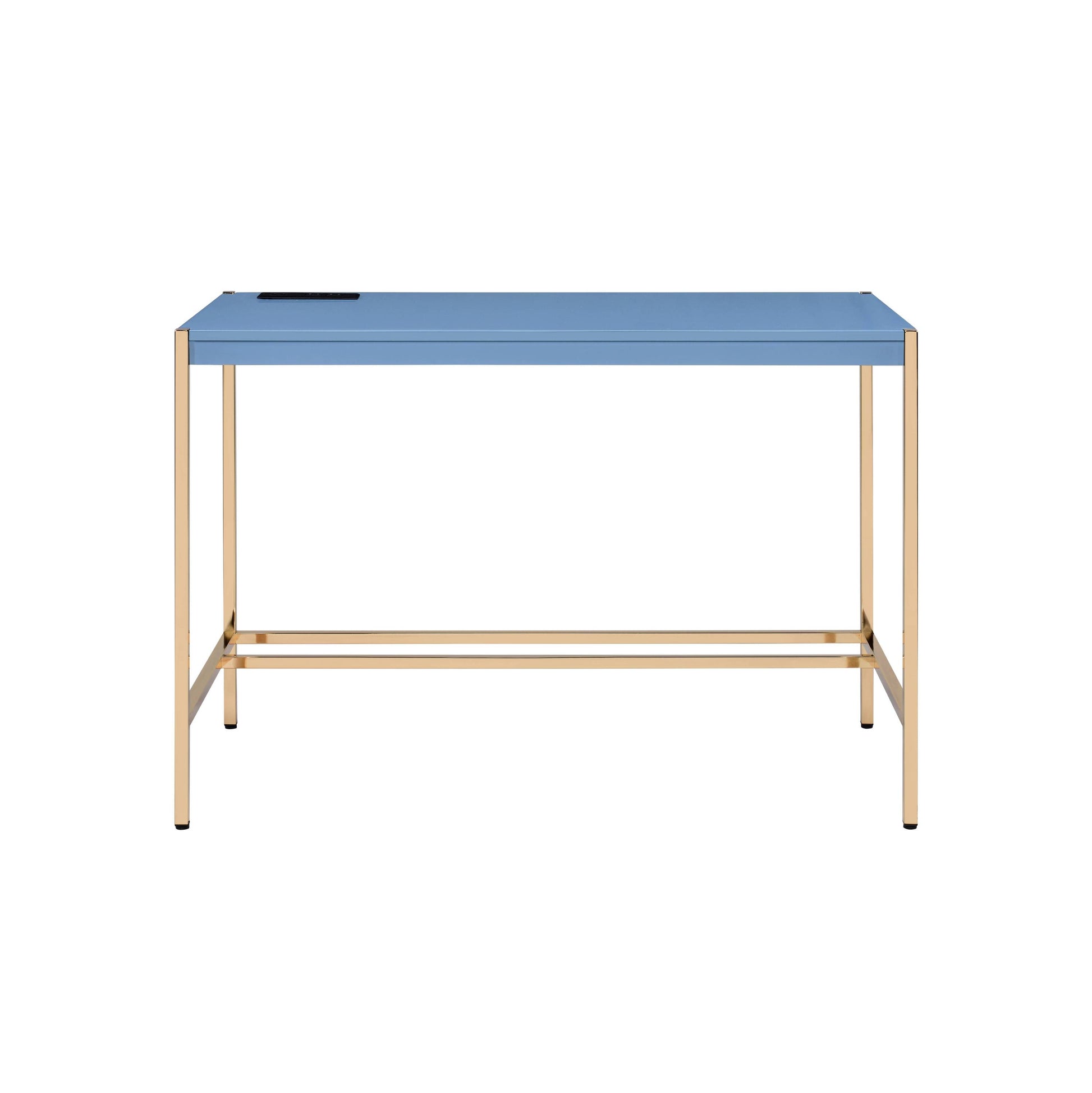 Navy Blue and Gold Writing Desk with USB Ports