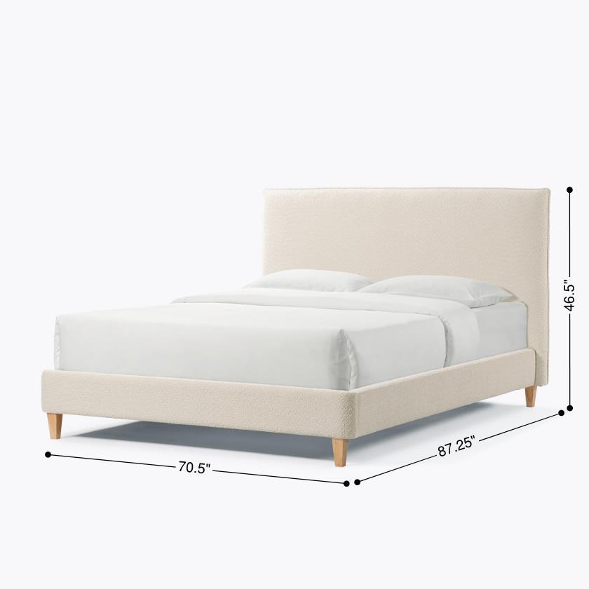 Kenji Vireo Upholstered Platform Bed - Pearl White - Queen