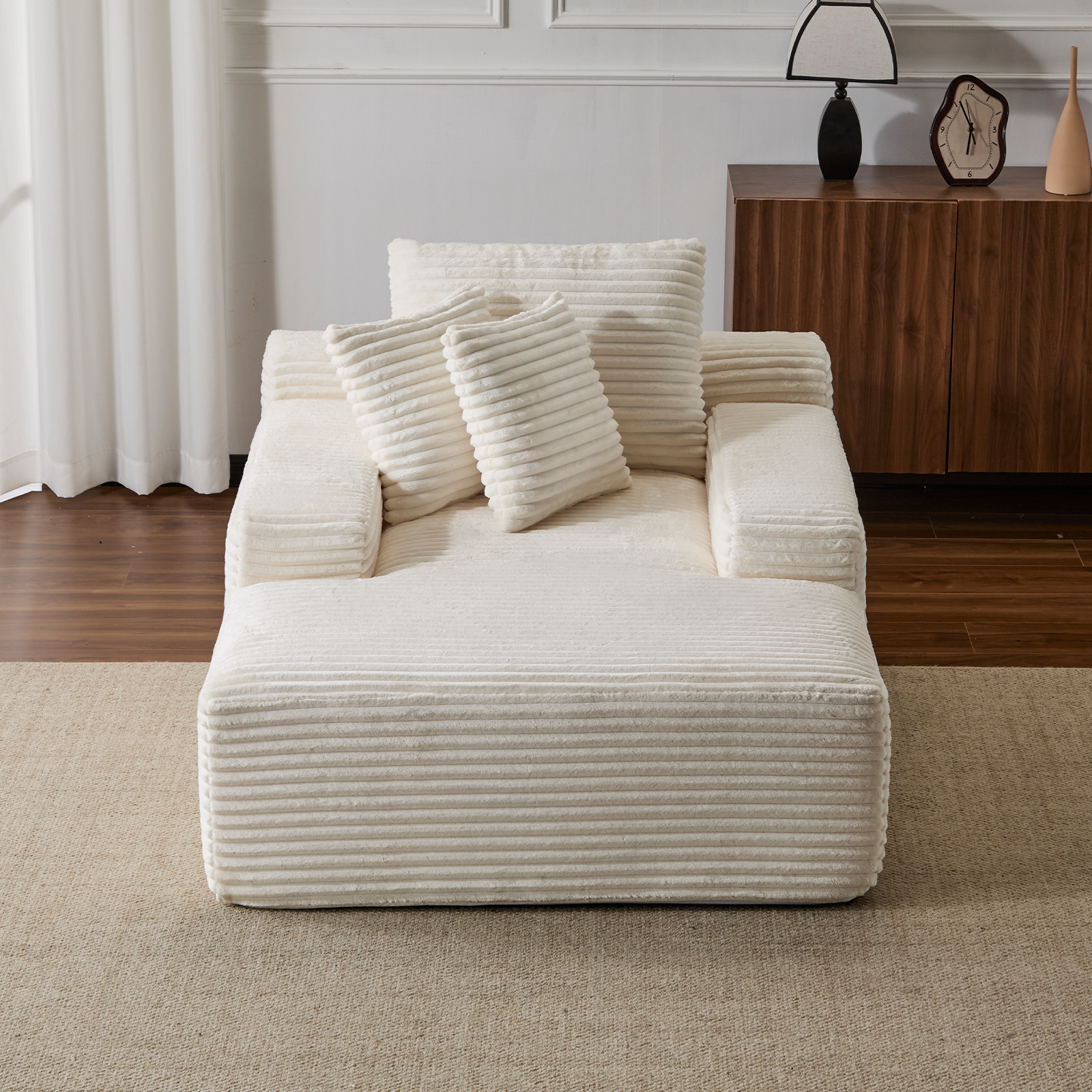 Oversized Chaise Lounge Chair Cozy Cloud Couch - White - detail view 4