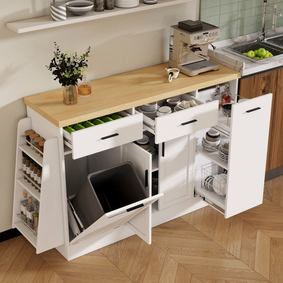 TREXM Multi-Functional Storage Sideboard - White - primary color shot