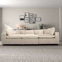 Hayward Ivory Velvet Modular Sectional Sofa with Foam Cushions and Removable Back, Elegant and Durable - detail view 2