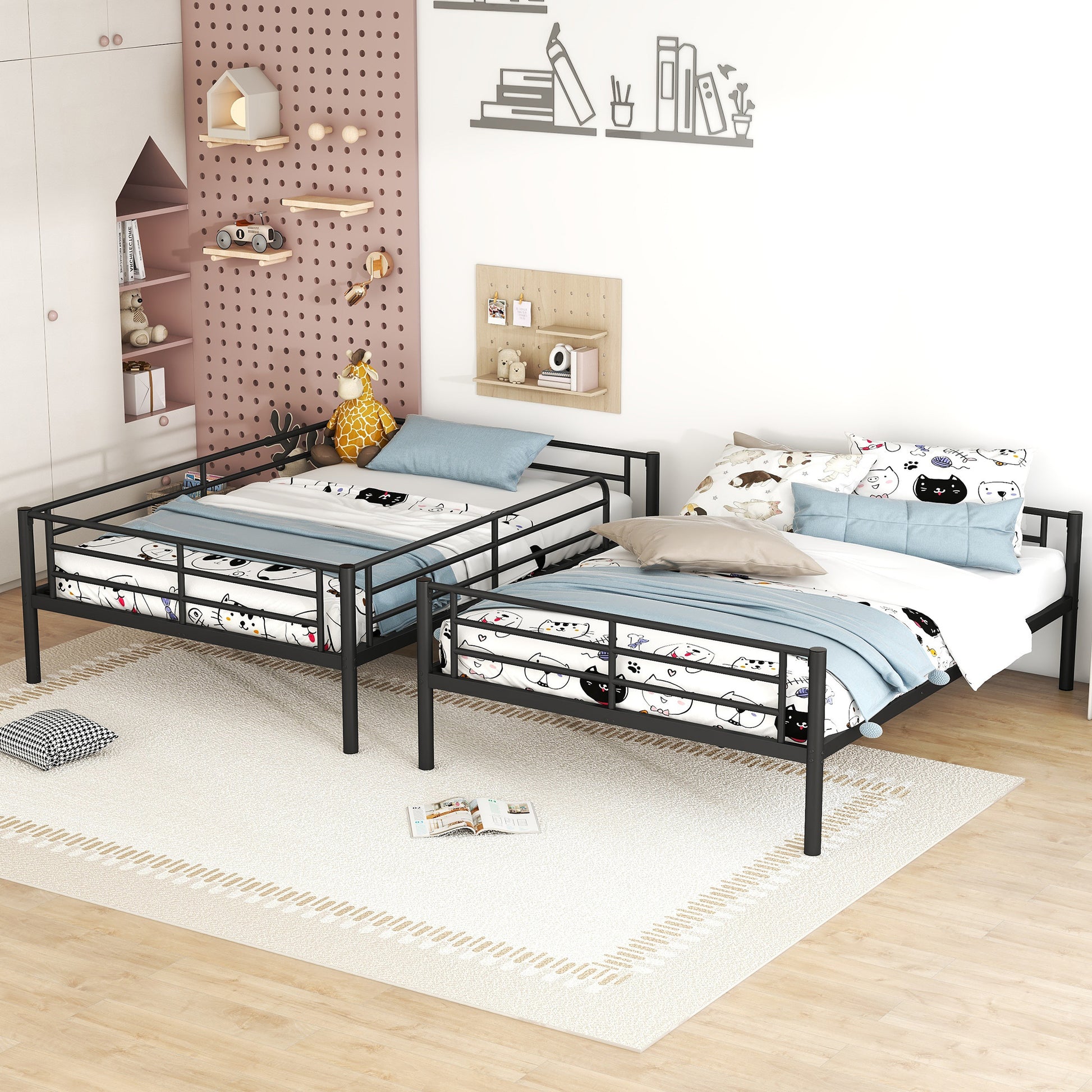 Full over Full Metal Bunk Bed - Black - detail view 3
