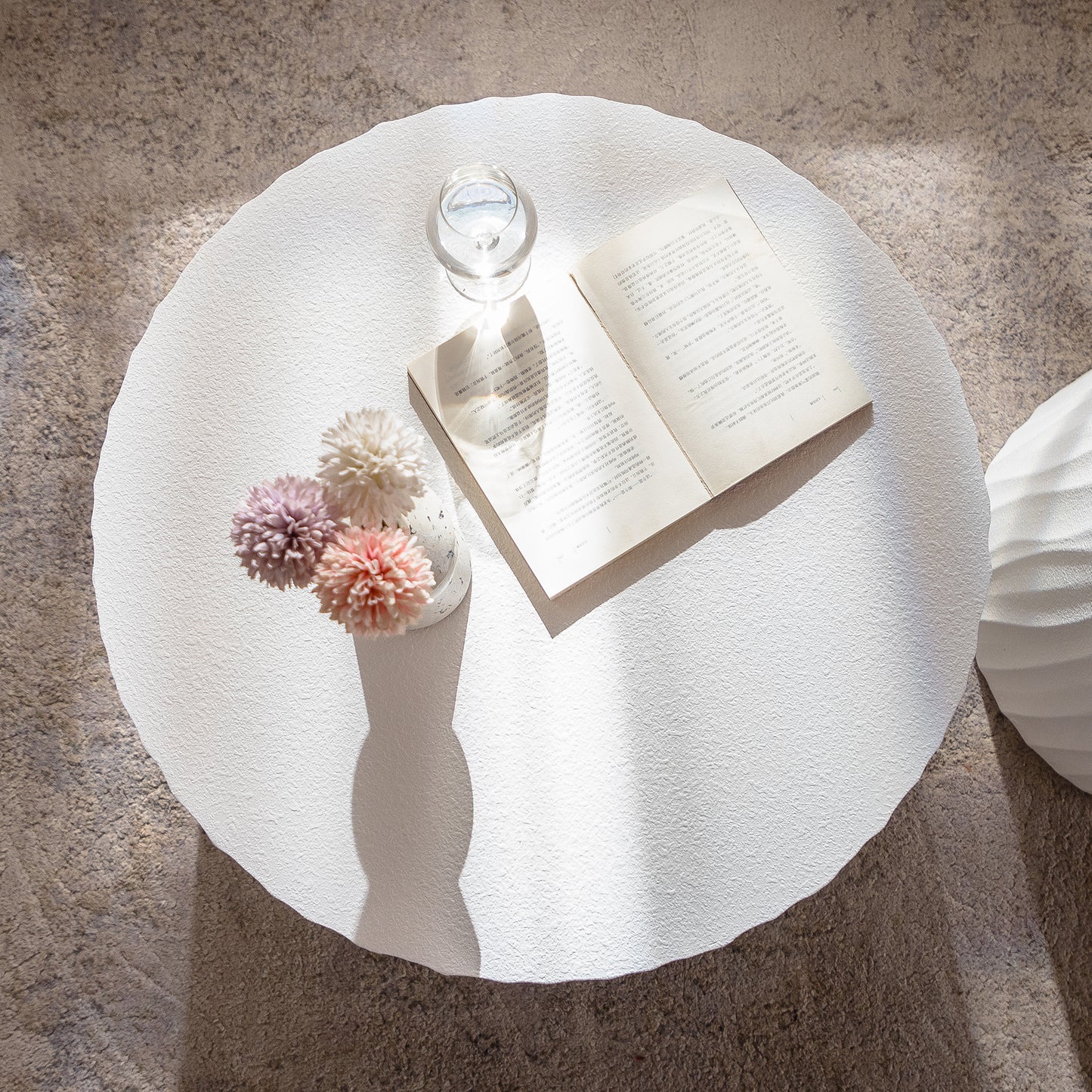 Cream & White Nesting Tables with Wood Legs - detail view 7