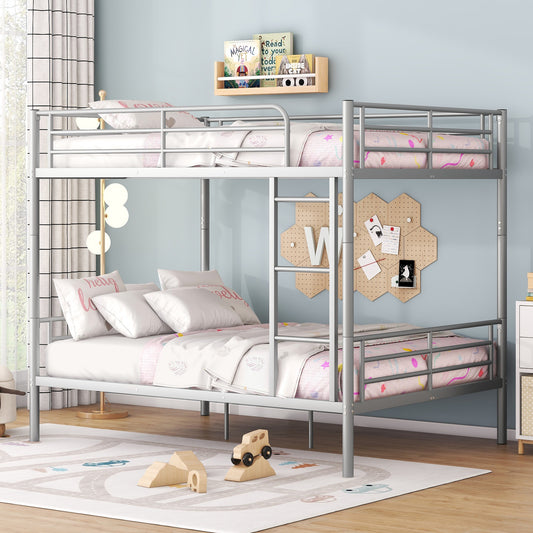 Full over Full Metal Bunk Bed - Silver - primary color shot