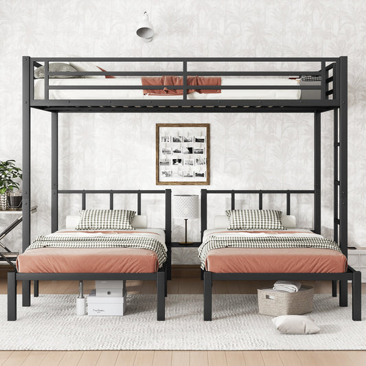 Twin over Twin & Queen Bunk Bed - Black - detail view 2
