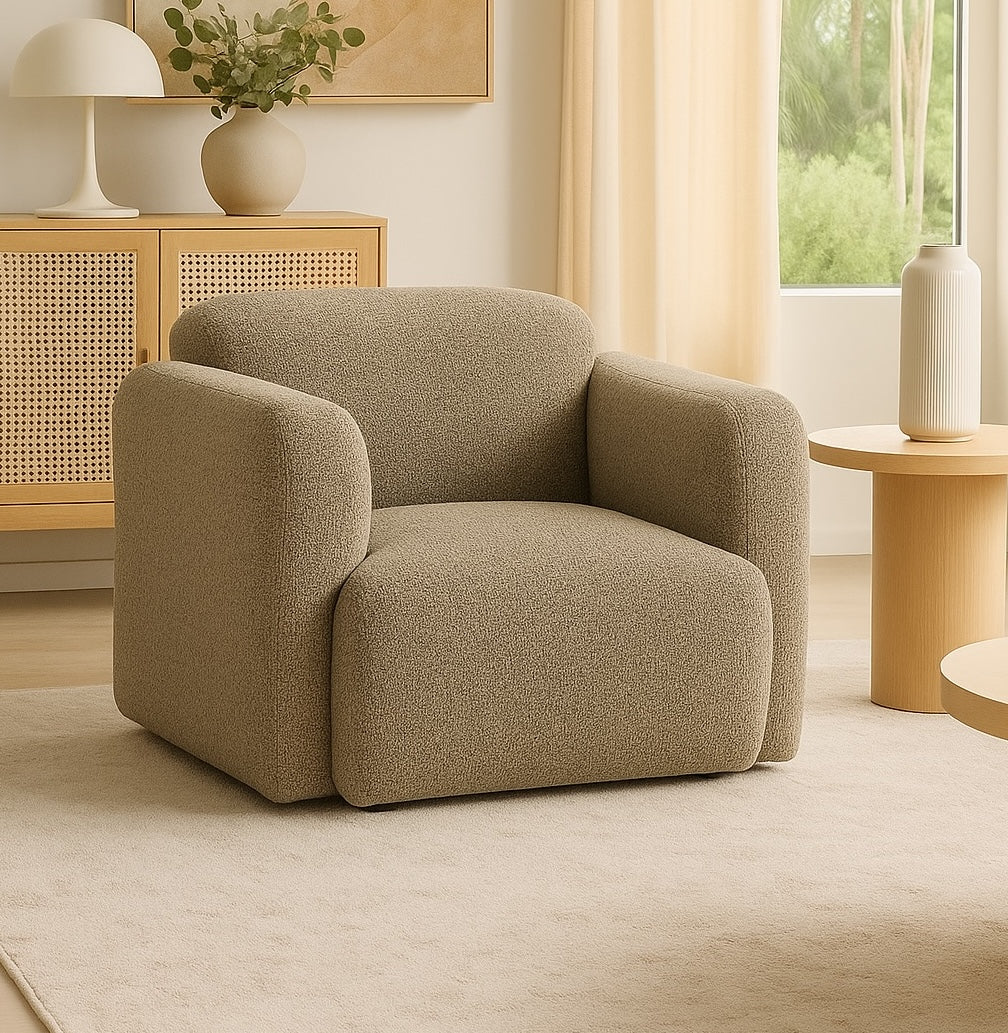 Dorset Bouclé Accent Chair – Brown