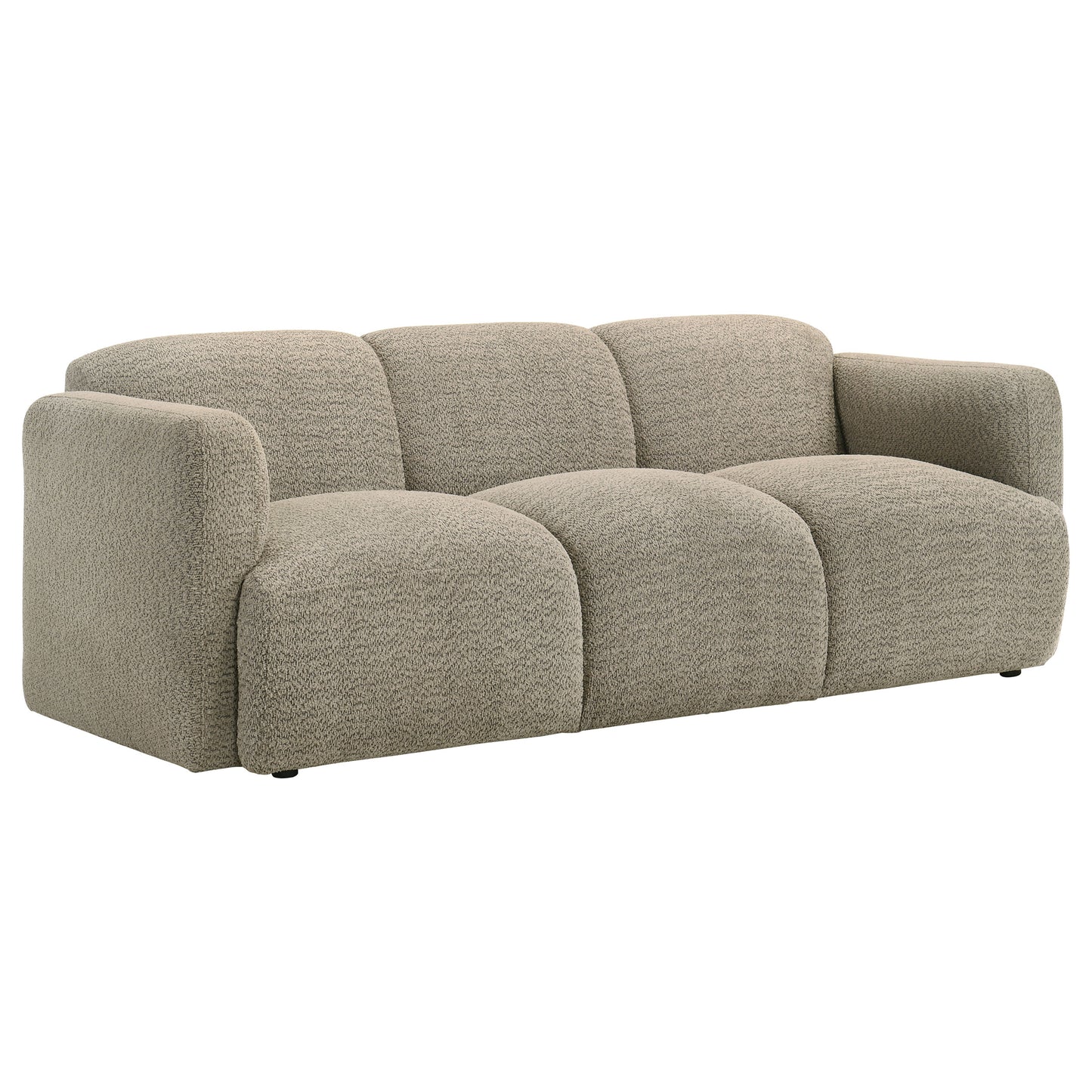Dorset Modern Brown Bouclé Upholstered Sofa & Loveseat Set