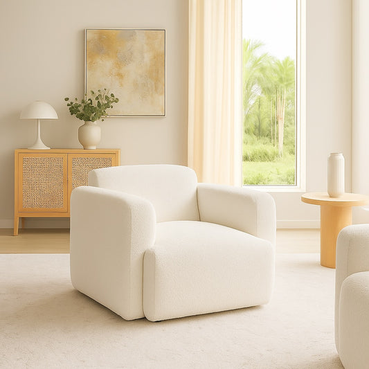 Dorset Bouclé Accent Chair – White