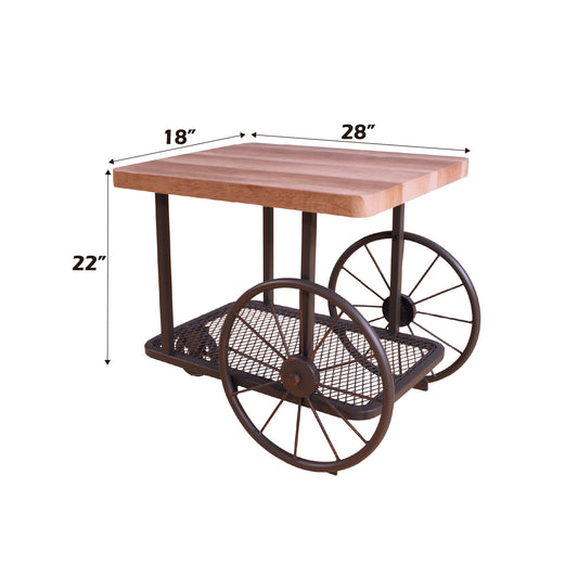 Francie Oak & Antique Gray Finish End Table