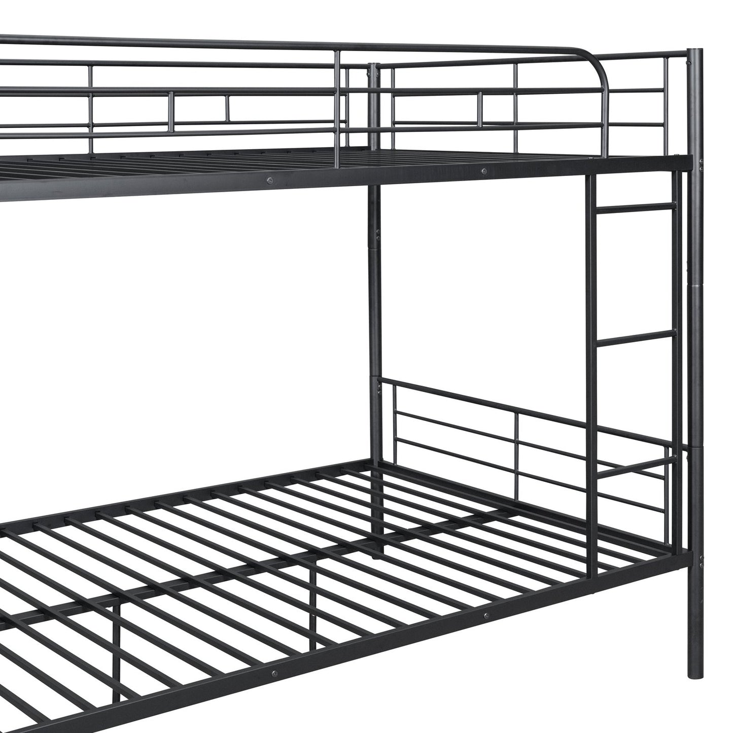 Teddy Full Over Full Metal Bunk Bed, Black