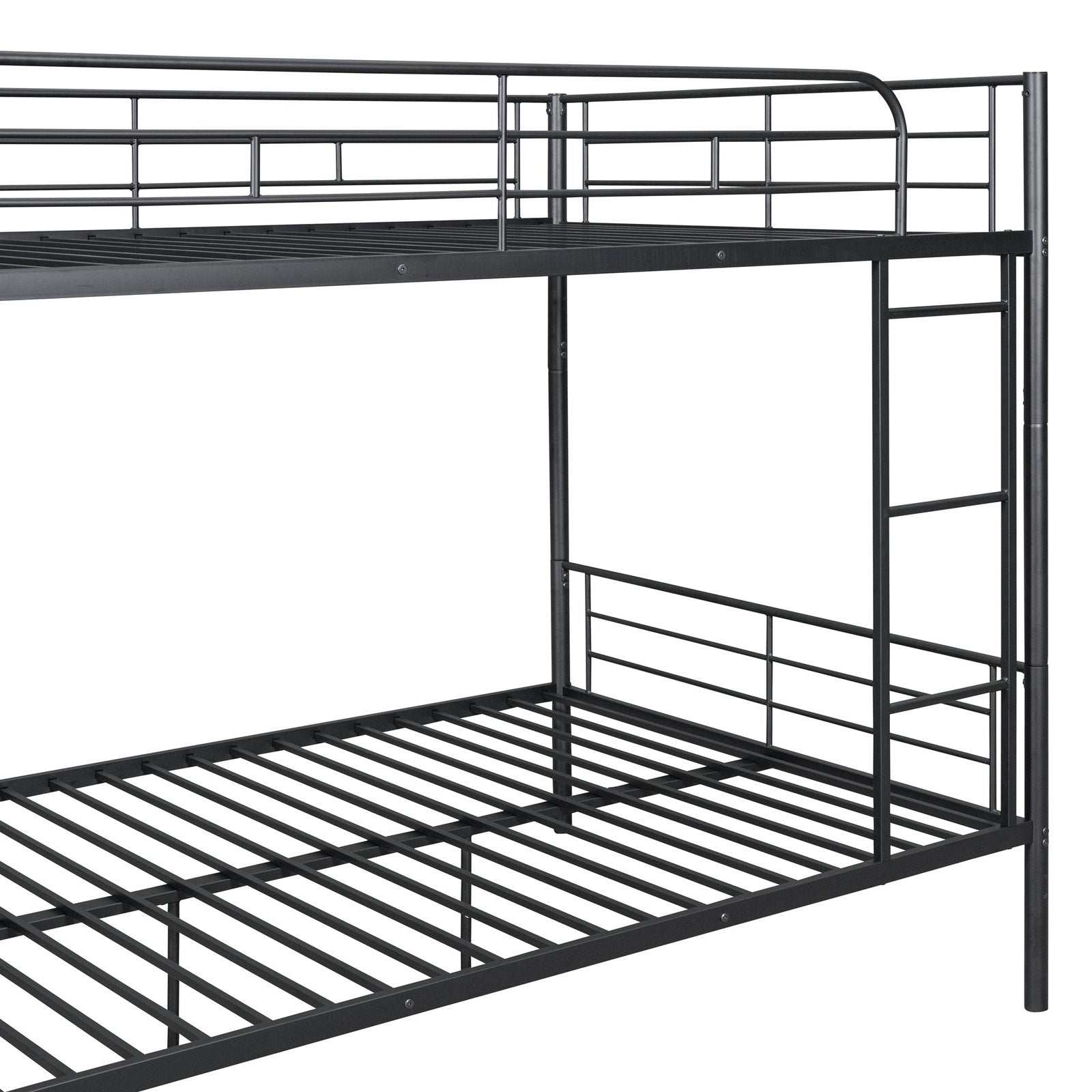 Teddy Full Over Full Metal Bunk Bed, Black