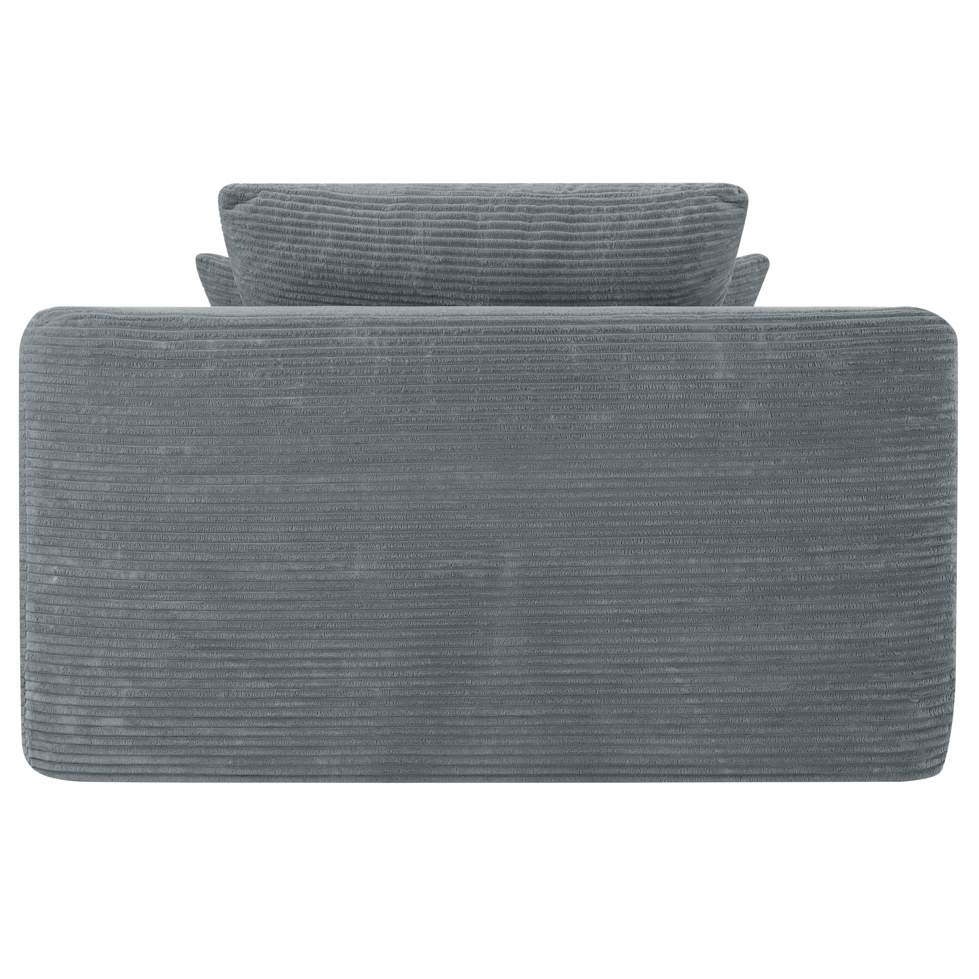 NEW Convertible Chaise Lounge Chair Corduroy with Wide Armrest & Throw Pillows - Grey - detail view 7